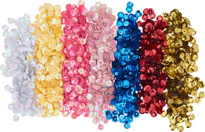 Immagine prodotto VBS Set di paillettes, 7 colori, Ø6mm, 50g