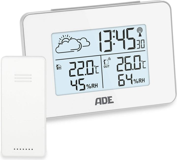 Image du produit ADE Wetterstation mit Funk-Aussensensor Weiss, Funktionen