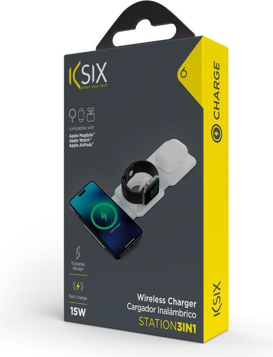 Image du produit KSIX Chargeur sans fil 15 W 3en1 (15 W)