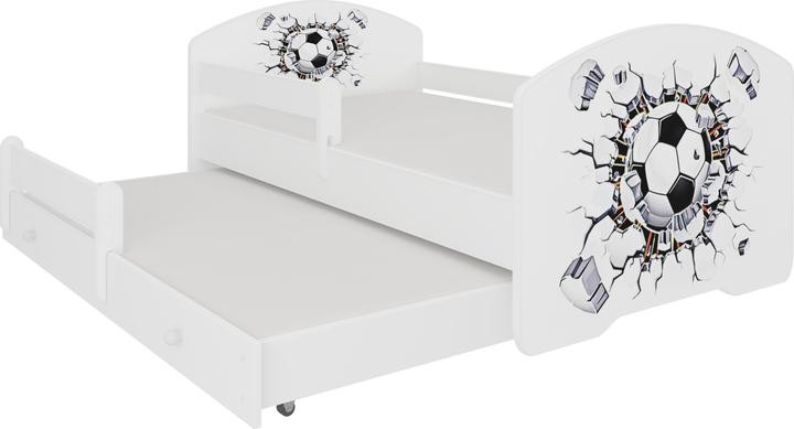 Image du produit ADRK Furniture Lit double avec garde-corps et matelas PEPE II BALL 160x80 (160 x 80 cm)