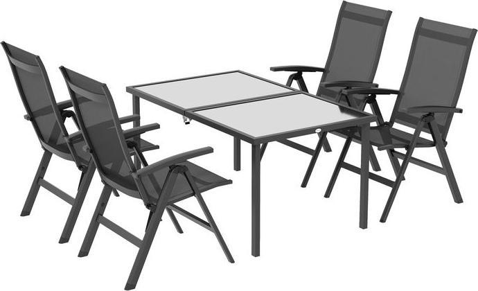 Image du produit Swisshandel24 5 pcs. ensemble de meubles de jardin, ensemble de sièges y compris 1 table à manger, 4 chaises (150 cm)