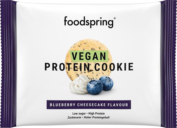 Immagine prodotto Foodspring Biscotto proteico vegano (Torta di formaggio al mirtillo, 12 pz., 600 g)