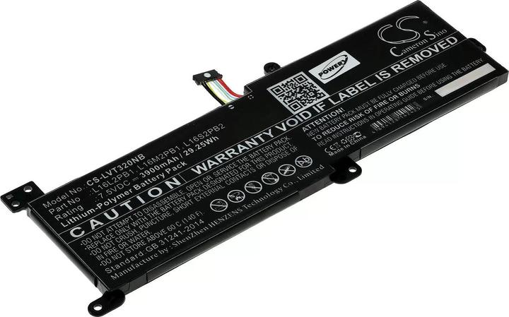 Actual product image AccuCell Battery suitable for Laptop Lenovo IdeaPad 320 / V320 / Type L16L2PB2 - 7,5V - 3900 mAh (3900 mAh)