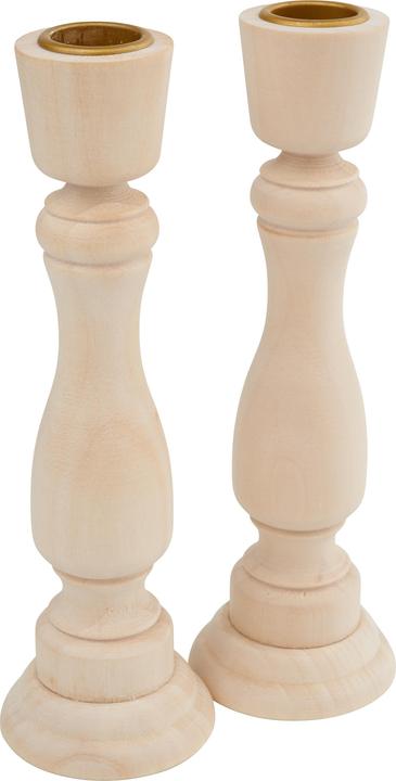 Actual product image VBS Candlesticks, raw wood, 2 pieces
