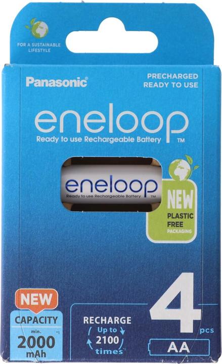 Immagine prodotto Panasonic Batteria ricaricabile Eneloop Standard Mignon/AA HR-3UTG confezione da 4 pezzi (4 pz., 2000 mAh)