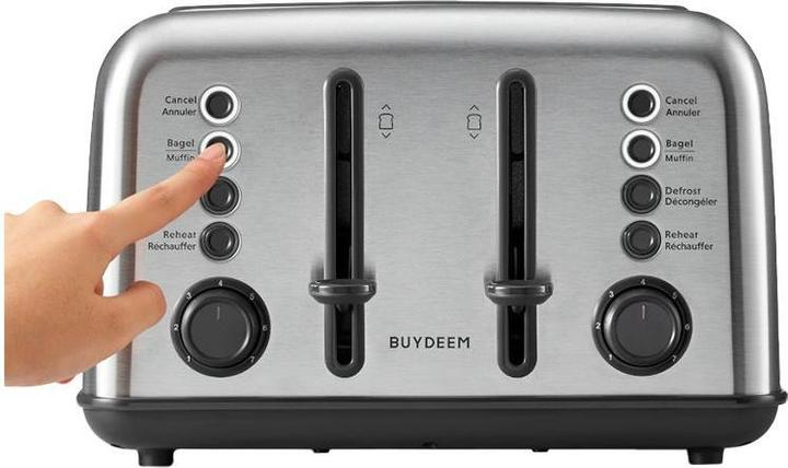 Actual product image Buydeem Toster 4 Slice Toaster, model DT640E, color Stainless Stell, EU (EU plug)