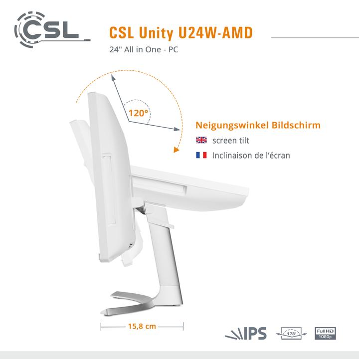 Produktbild CSL AIO Unity U24W-AMD (AMD Ryzen 7 5700G, 16 GB, 1000 GB, AMD Radeon Graphics)