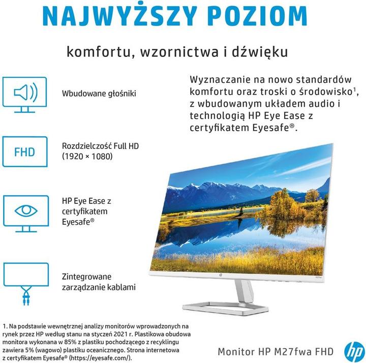 Actual product image HP M27fwa (1920 x 1080 pixels, 27")