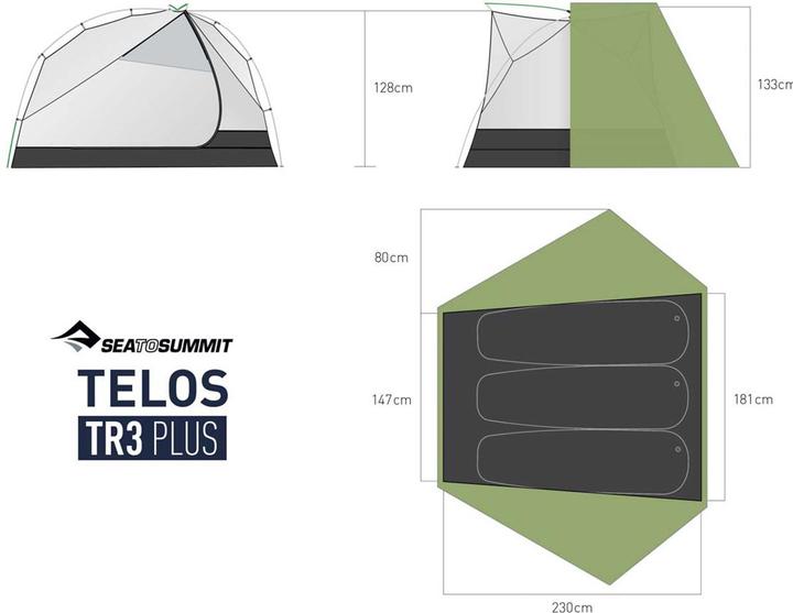 Immagine prodotto Sea To Summit Telos TR3 PLUS (Tenda a cupola, 2.23 kg, 3 persone)