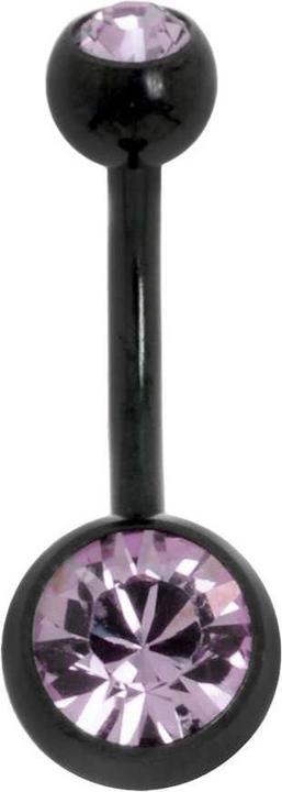Bijouteria Bauchpiercing (Titan, Kristall, PVD Beschichtung (schwarz))