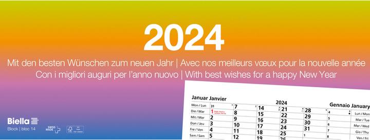 Image du produit Biella Calendrier à déchirer (24 x 9 cm, Couverture rigide, Allemand, Anglais, Italien, Français)