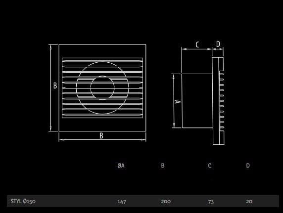 Productafbeelding Dospel Wandventilator STYL 150 S 007-0005 home badkamer