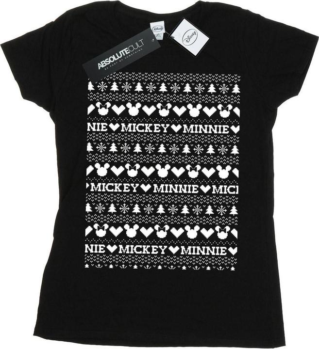Disney Mickey And Minnie Christmas Fair Isle TShirt (XXL)