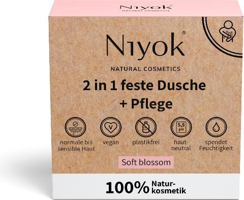 Productafbeelding Niyok 2 in 1 vaste douche + verzorging Zachte bloesem