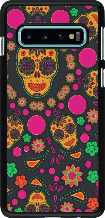 Actual product image PhoneLook Cover Halloween 22 colourful mexican skulls (Samsung Galaxy S10)