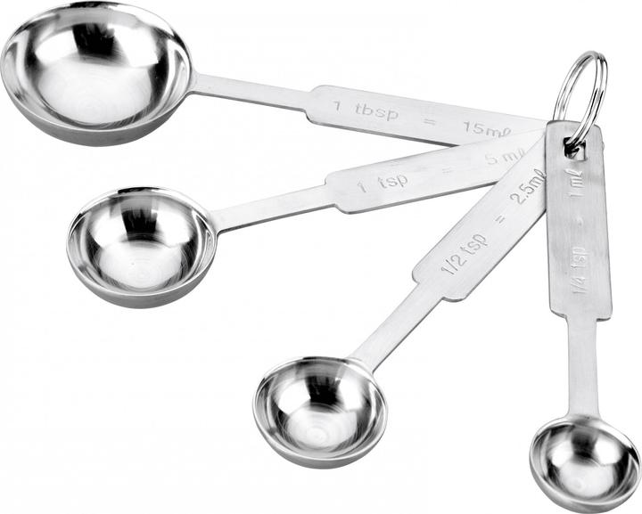 Actual product image Ibili Messlöffel-Set (4-teilig) Edelstahl Set aus 4 Edelstahl-Löffeln zum Abmessen von Zutaten (50 ml)