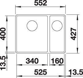 Produktbild Blanco SUBLINE 340/160-F (55.20 cm, 42.70 cm)