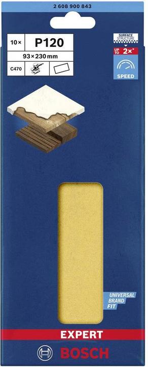 Actual product image Bosch Professional Zubehör EXPERT C470 Sandpaper without holes for orbital sanders, 93 x 230 mm, G 120, 10 pcs. (120)