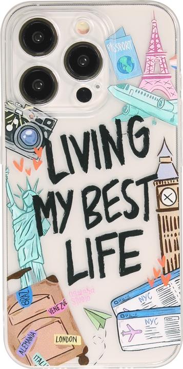 Actual product image PhoneLook Coque Gel silicone transparent Living my best Life (Apple iPhone 15 Pro Max)