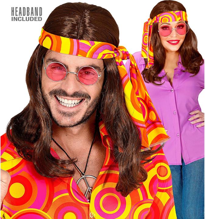 Immagine prodotto Widmann Parrucca Disco Fever anni '70 Marrone con fascia Unisex