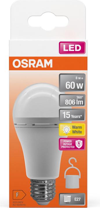 Image du produit Osram AMPOULES À LED RECHARGEABLES 8W 827 E27 (E27, 8 W, 806 lm, 6 x, F)
