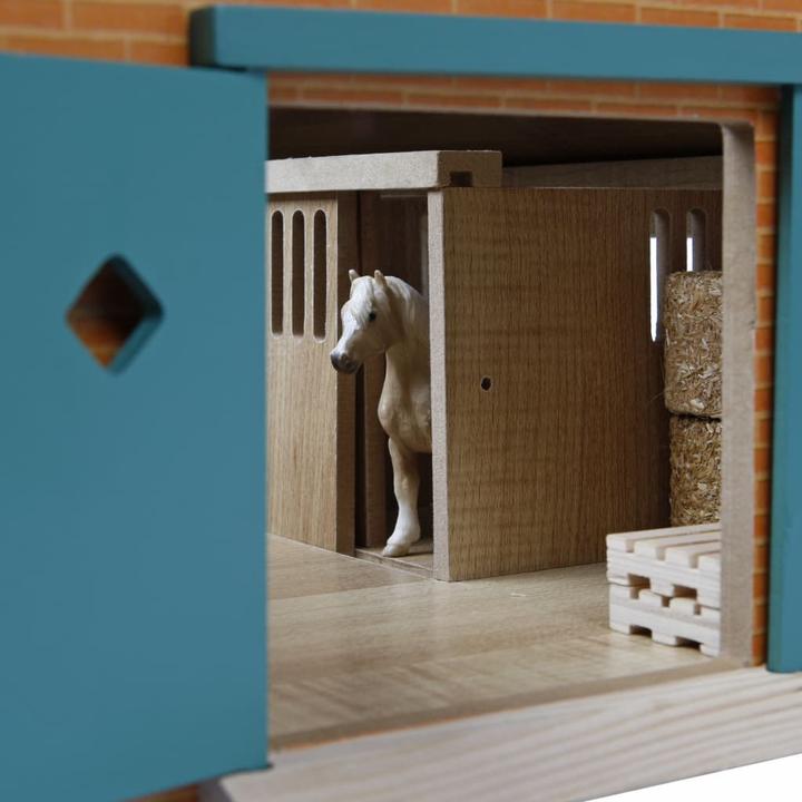Actual product image Sombo Horse stable wood with 9 horse stables 1:32