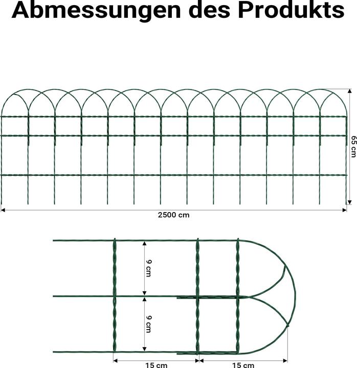 Actual product image Wiltec Garden Fence 0.65x25m Green, Weatherproof and Rust-Resistant Wire Mesh