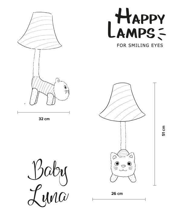 Produktbild Happy Lamps Baby Luna die Babykatze, LED Tischleuchte, handgefertigt (450 lm)