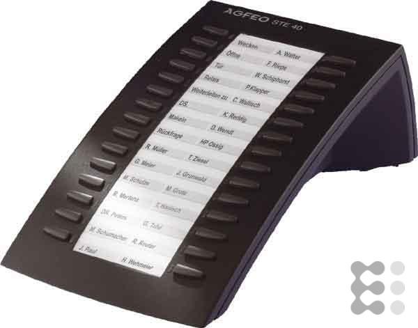Produktbild Agfeo STE 40 schwarz Die Tastenfeld-Erweiterung f. das Systemtelefon ST 31/ST 40/ST 42/ST 45 Steckernet...