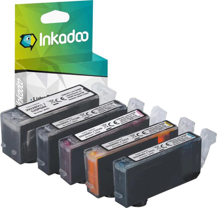 Produktbild Inkadoo Druckerpatronen multipack kompatibel zu Canon PGI-520 / CLI-521 enthält 5x Tintenpatrone color co... (Color)