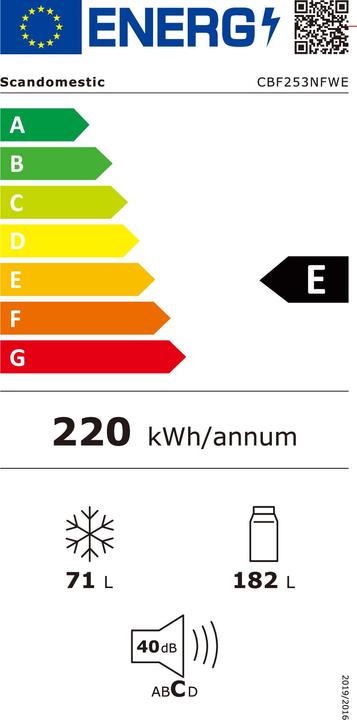Energy Label Scandomestic CBF253NFWE (Stand-alone, 271 l)