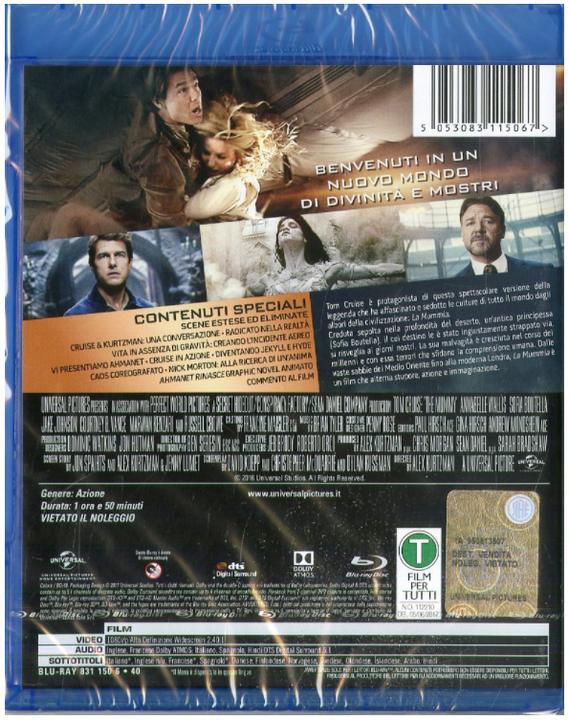 Actual product image La Mummia (2017) (Blu-ray, 2017, English, Spanish, French, Hindi, Italian)