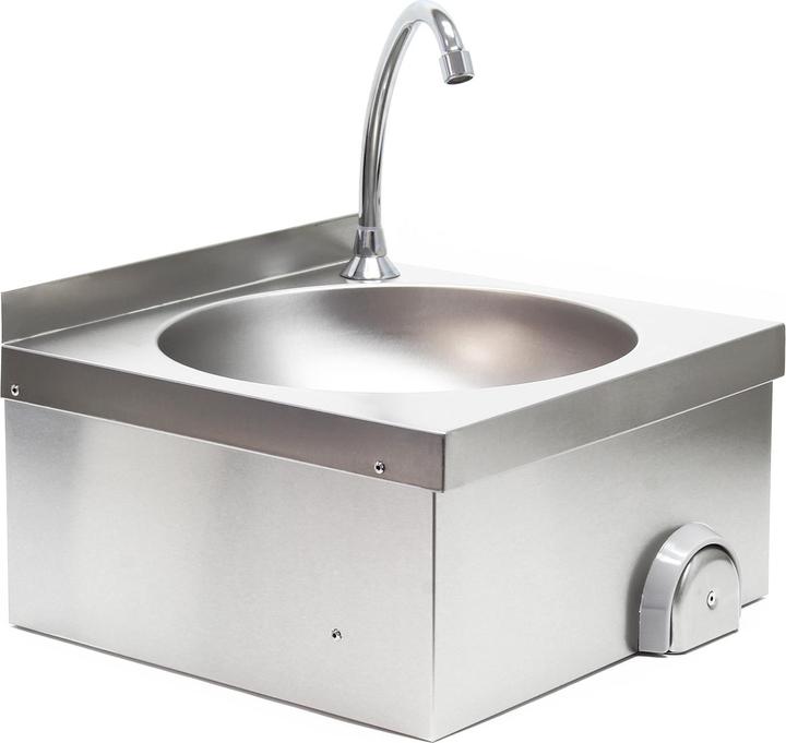 Produktbild XPOtool Gastro Waschbecken Edelstahl rund Kniebedienung Handwaschbecken Spüle (400 mm, 400 mm)
