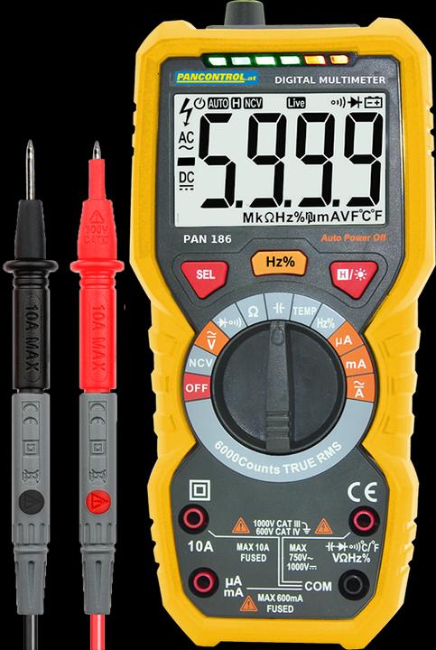 Image du produit Pancontrol PAN 186 - Multimètre numérique IP67 (CAT IV 600V, CAT III 1000V)