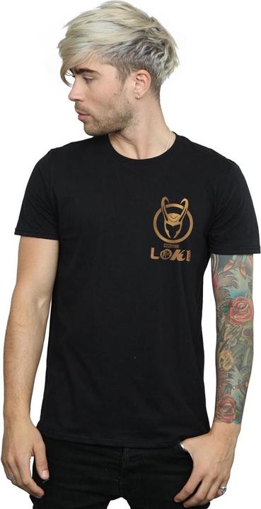 Actual product image Mens Loki Horn Logo Faux Pocket T-Shirt (4XL)