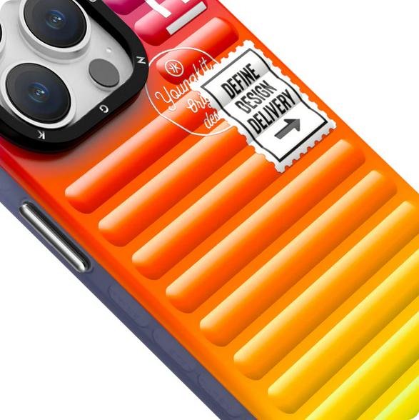 Immagine prodotto Youngkit Coque Valigetta ispirata alle valigie colorate e radianti /arancio (Apple iPhone 15 Pro)