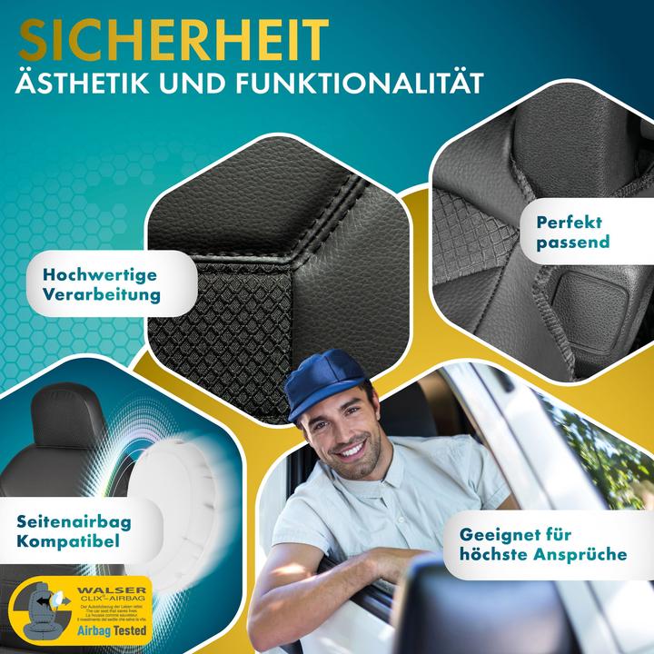Actual product image Walser Premium Car Seat Cover for Renault Master II 1998-Today, 2 Single Seat Covers Front