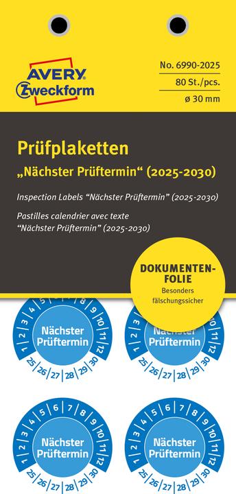 Produktbild Avery Prüfplaketten