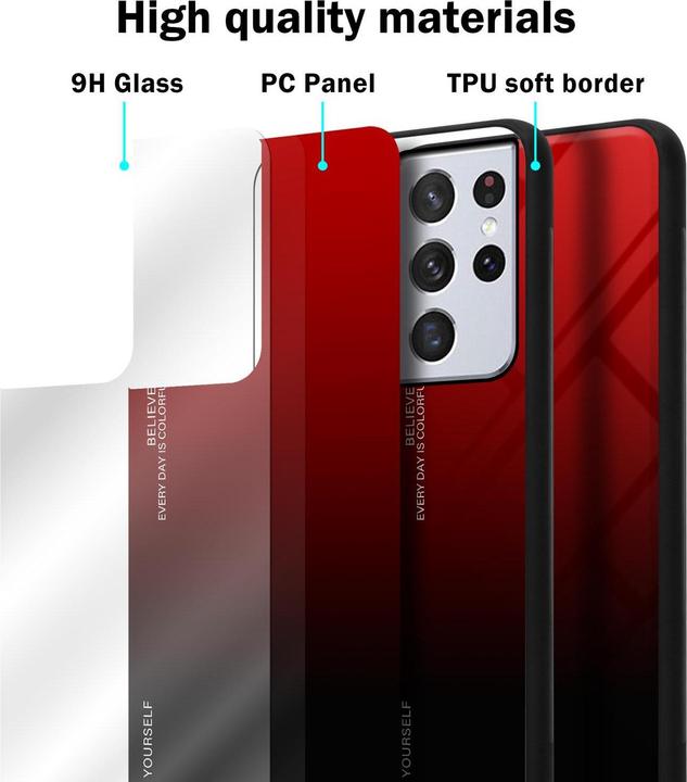 Productafbeelding Cadorabo TPU 2 kleuren glasdekking (Samsung Galaxy S21 Ultra)