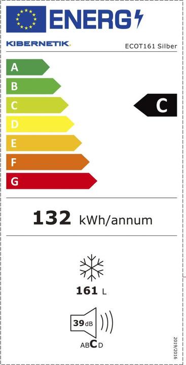 Label énergétique Kibernetik FSP ECO Congélateur 161 litres argent No Frost (Autonome, 161 l)