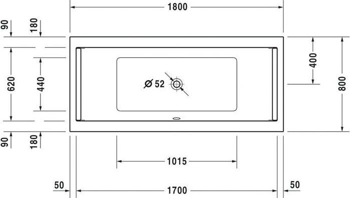 Immagine prodotto Duravit Vasca da bagno doppia rettangolare Starck 3 80 x 180 cm bianco liscio 7003380000000 (174 l, 180 cm, 80 cm)