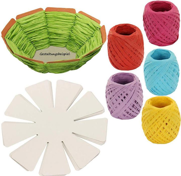 Produktbild trendmarkt24 DIY Osterkorb Bastelset 10 Osternester zum Flechten 5x Papierkordeln bunt Osternestchen (10 x)