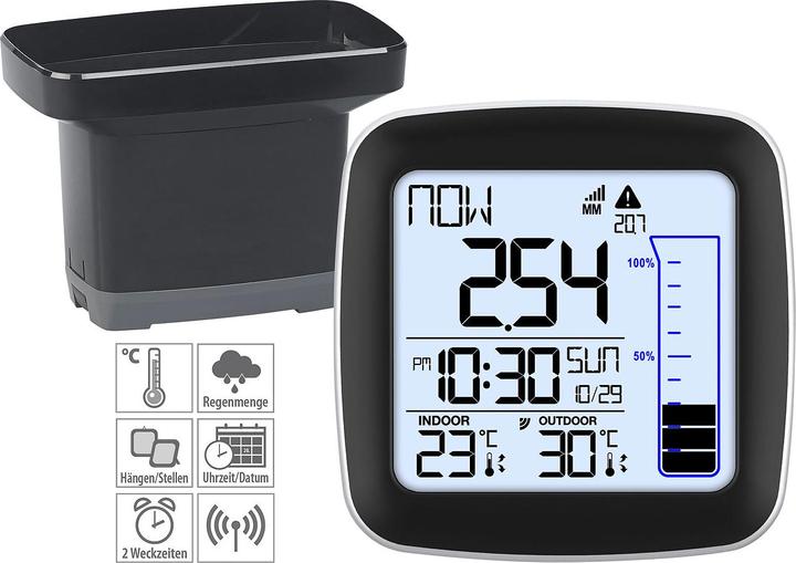Produktbild Infactory Digitale Funk-Wetterstation mit Aussensensor und Regenmesser