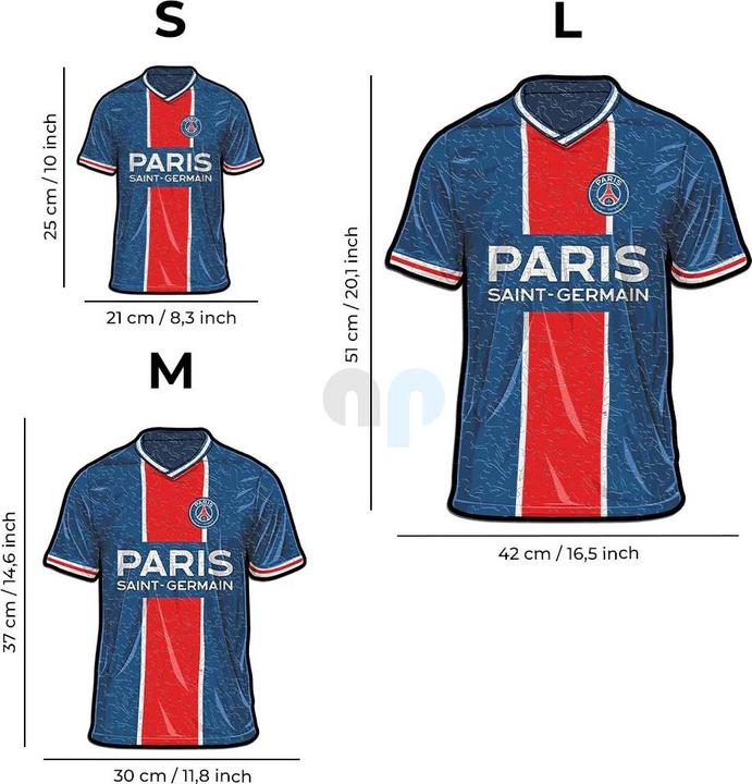 Actual product image Iconic PSG FC - Jersey - Wooden Puzzle Size S (150 pieces) (150 pieces)