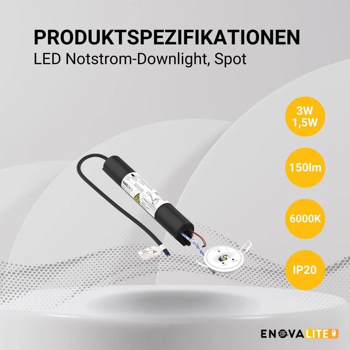 Actual product image Enova ELED 200106 - LED emergency downlight recessed TEST-Fct. (150 lm)