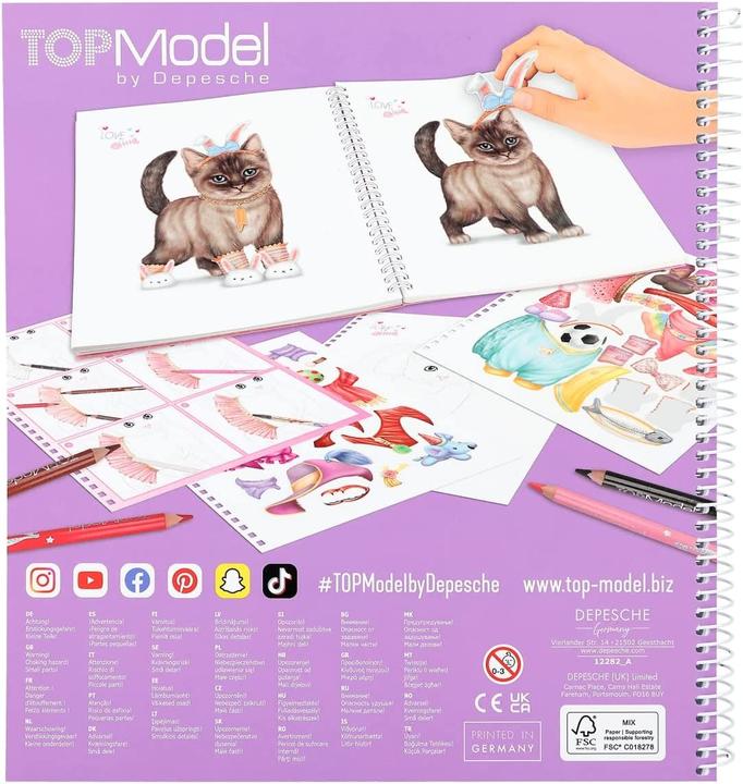 Immagine prodotto Depesche Libro degli adesivi Libro da colorare Crea il tuo Kitty TopModel