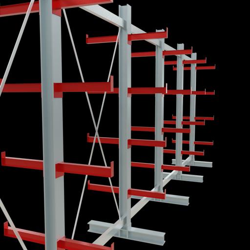 Actual product image Schulte Lagertechnik K 3000 cantilever complete rack 6 uprights - 2-sided