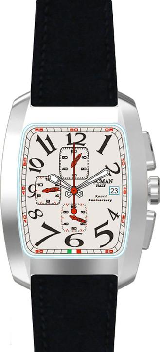 Produktbild Locman Italy Herrenuhr Sport Anniversary Chrono schwarz/weiss Ref. 0470 (Chronograph, 37 mm)