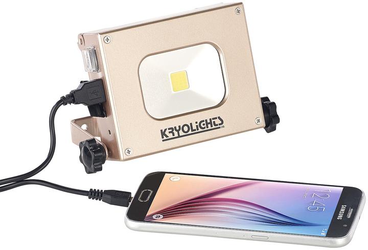 Produktbild KryoLights 2in1-LED-Fluter mit Powerbank und Solar-Panel (4000 mAh, 5 W, 14800 Wh)
