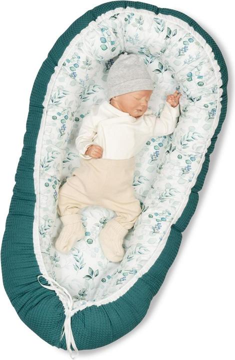 Produktbild Ullenboom Babynest Eukalyptus Petrol 55 x 95 cm